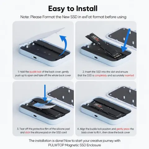 Magnetic M.2 2230 SSD Enclosure for iPhone