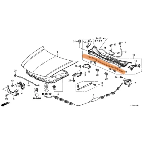 2009-14 TSX 74143-TL0-G01 Rubber