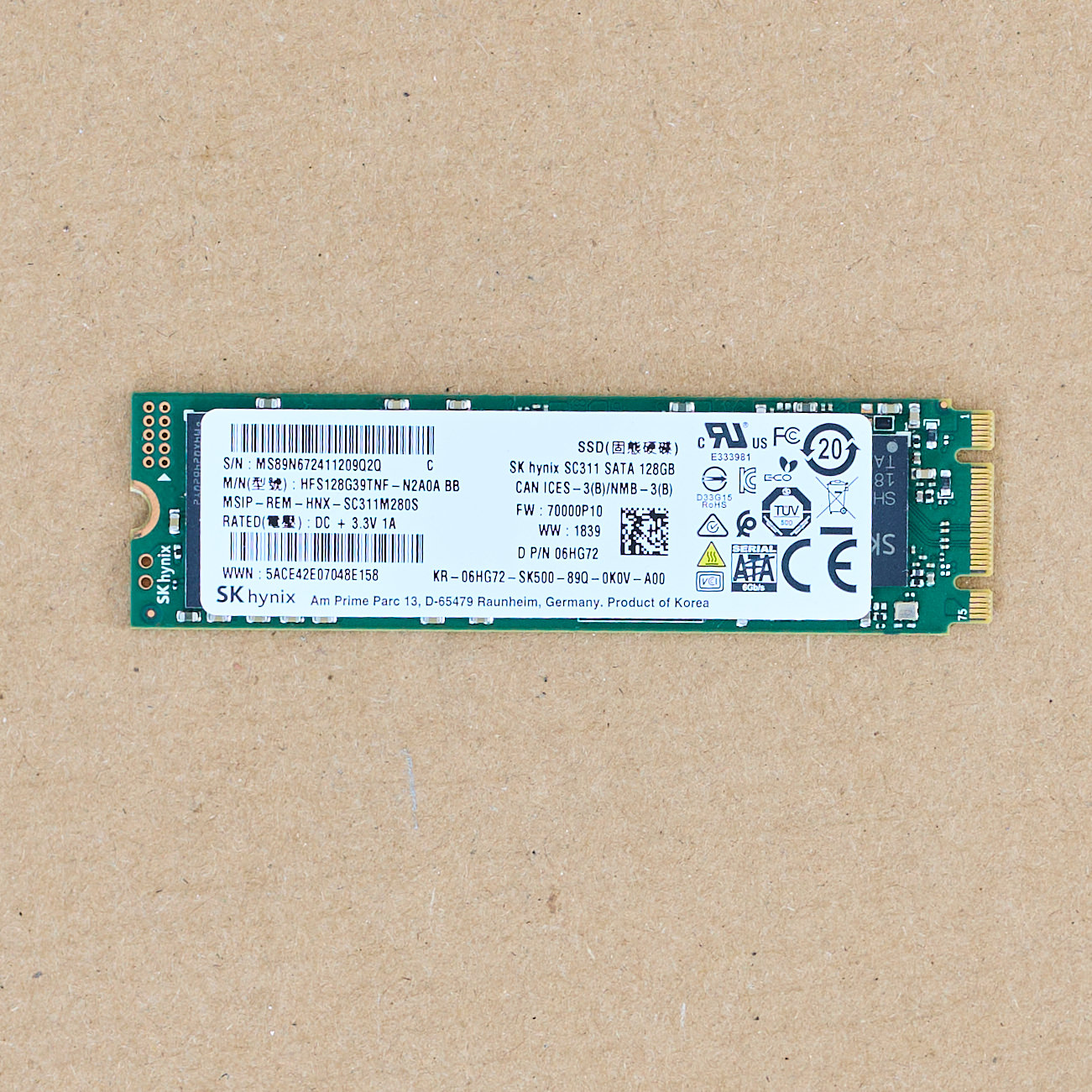 Nmve SK Hynix 128GB storage